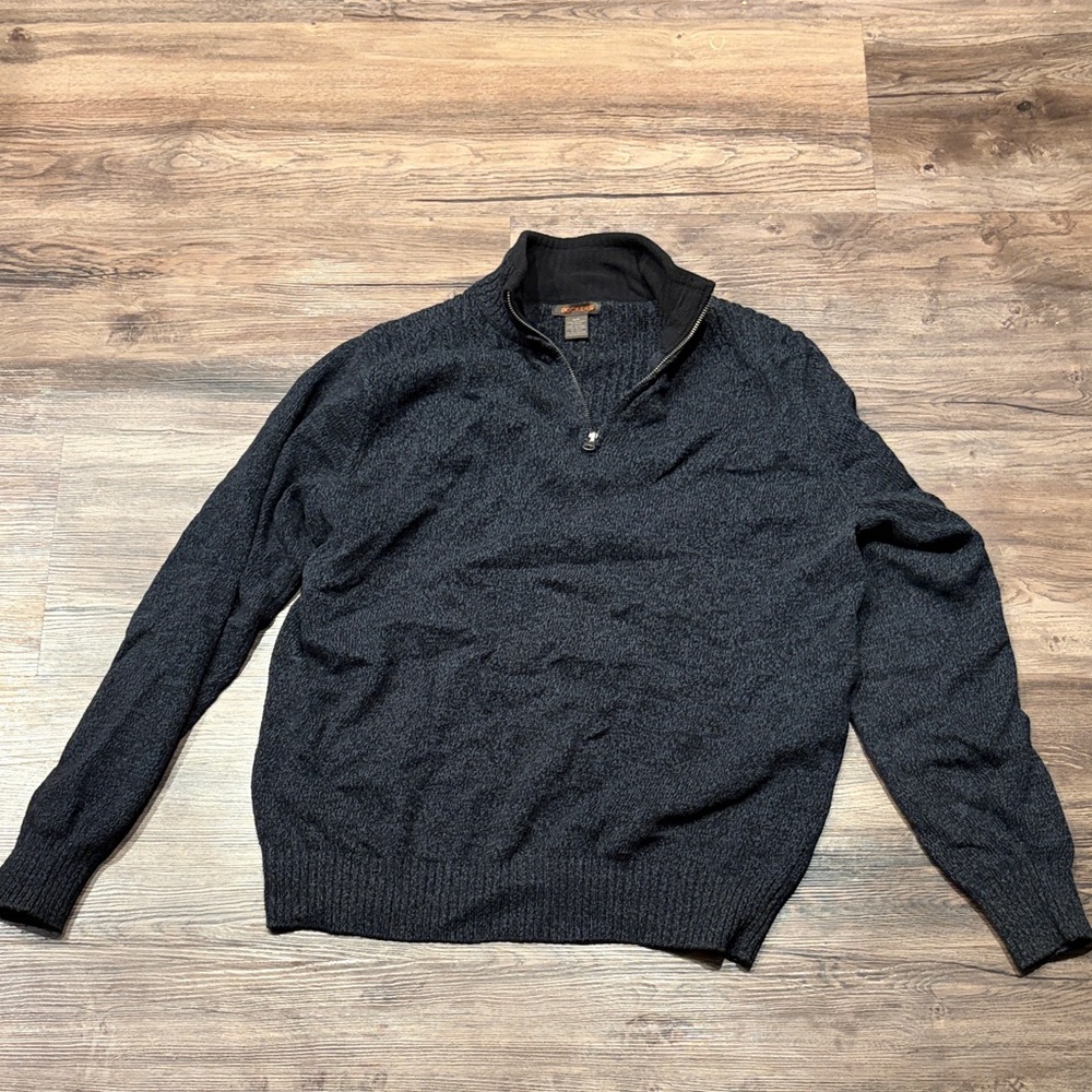Dockers Men's Charcoal Zip-Up Sweater
